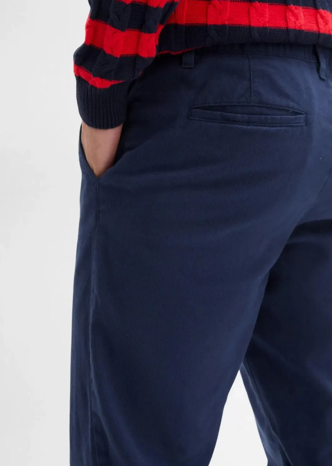 Clearance Relaxed Fit Chinohose mit Komfortbund, Straight Herren Hosen|Große Größen