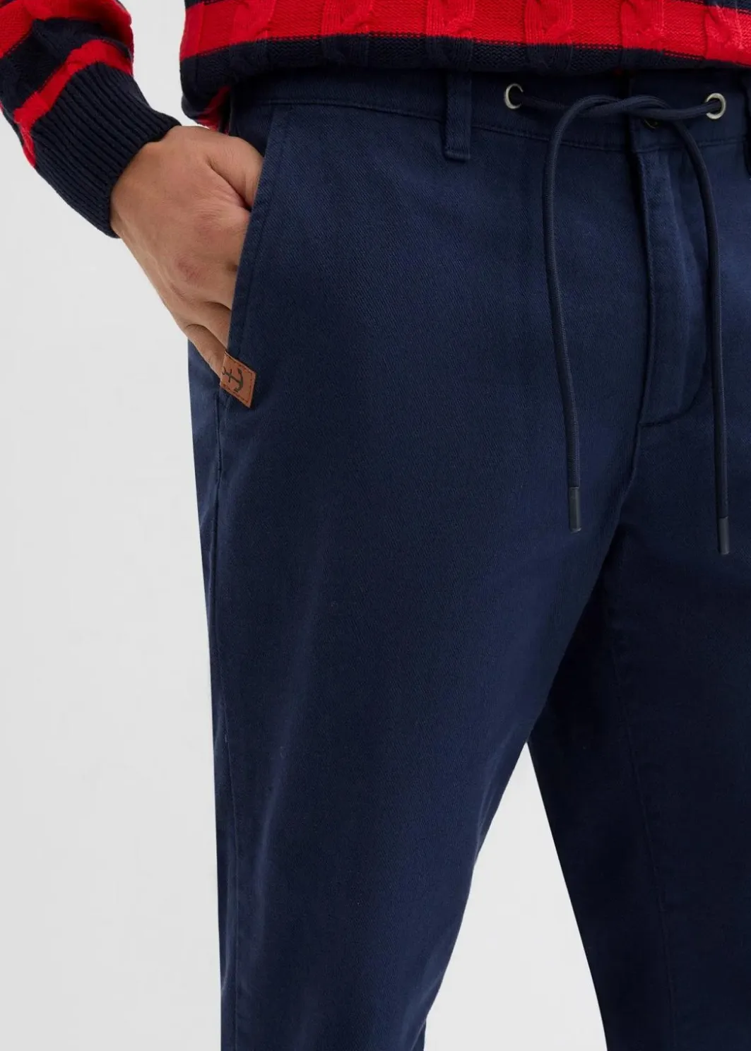 Clearance Relaxed Fit Chinohose mit Komfortbund, Straight Herren Hosen|Große Größen
