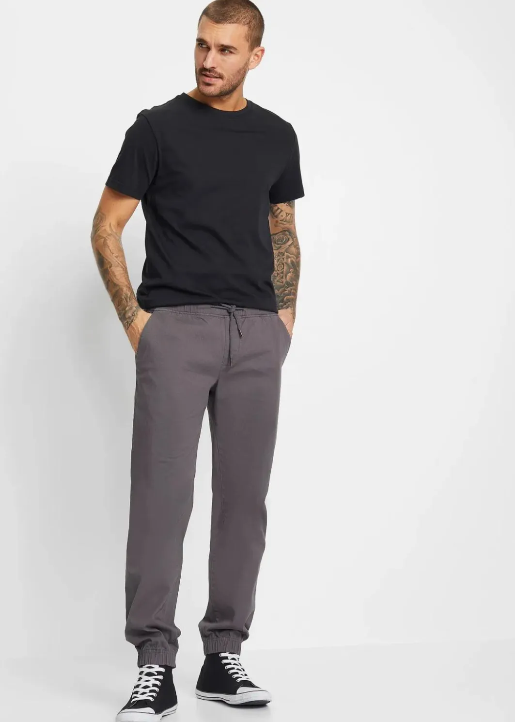 Best Relaxed Fit Chino-Stretch-Schlupfhose, Straight Herren Große Größen|Hosen