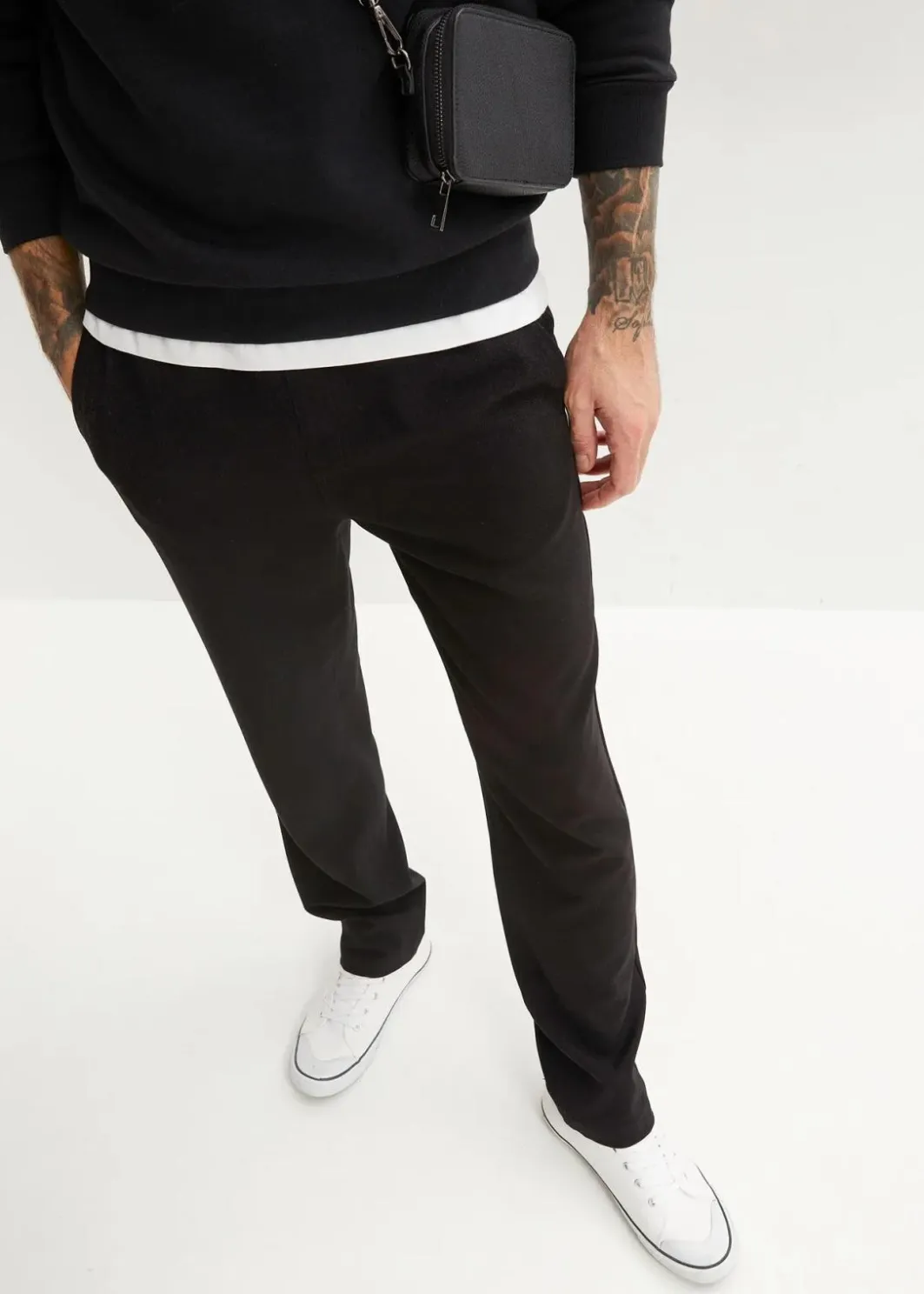 Herren bonprix Große Größen|Hosen|Relaxed Fit Chino-Stretch-Schlupfhose, Straight