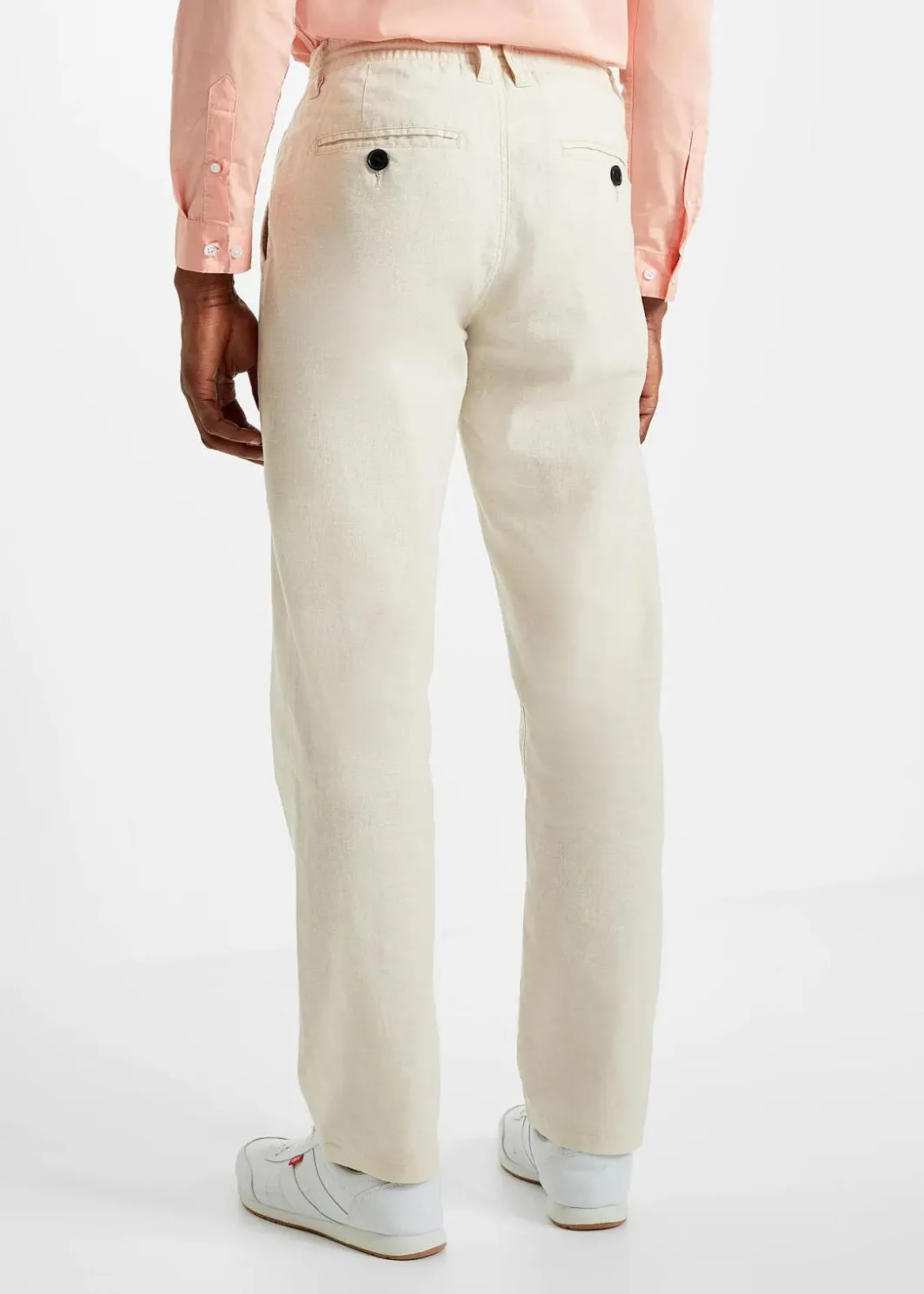 Herren bonprix Hosen|Große Größen|Relaxed Fit Schlupf-Hose aus luftigem Leinen-Mix, Straight