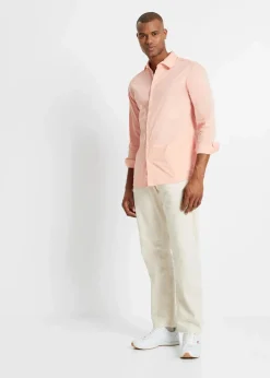 Herren bonprix Hosen|Große Größen|Relaxed Fit Schlupf-Hose aus luftigem Leinen-Mix, Straight
