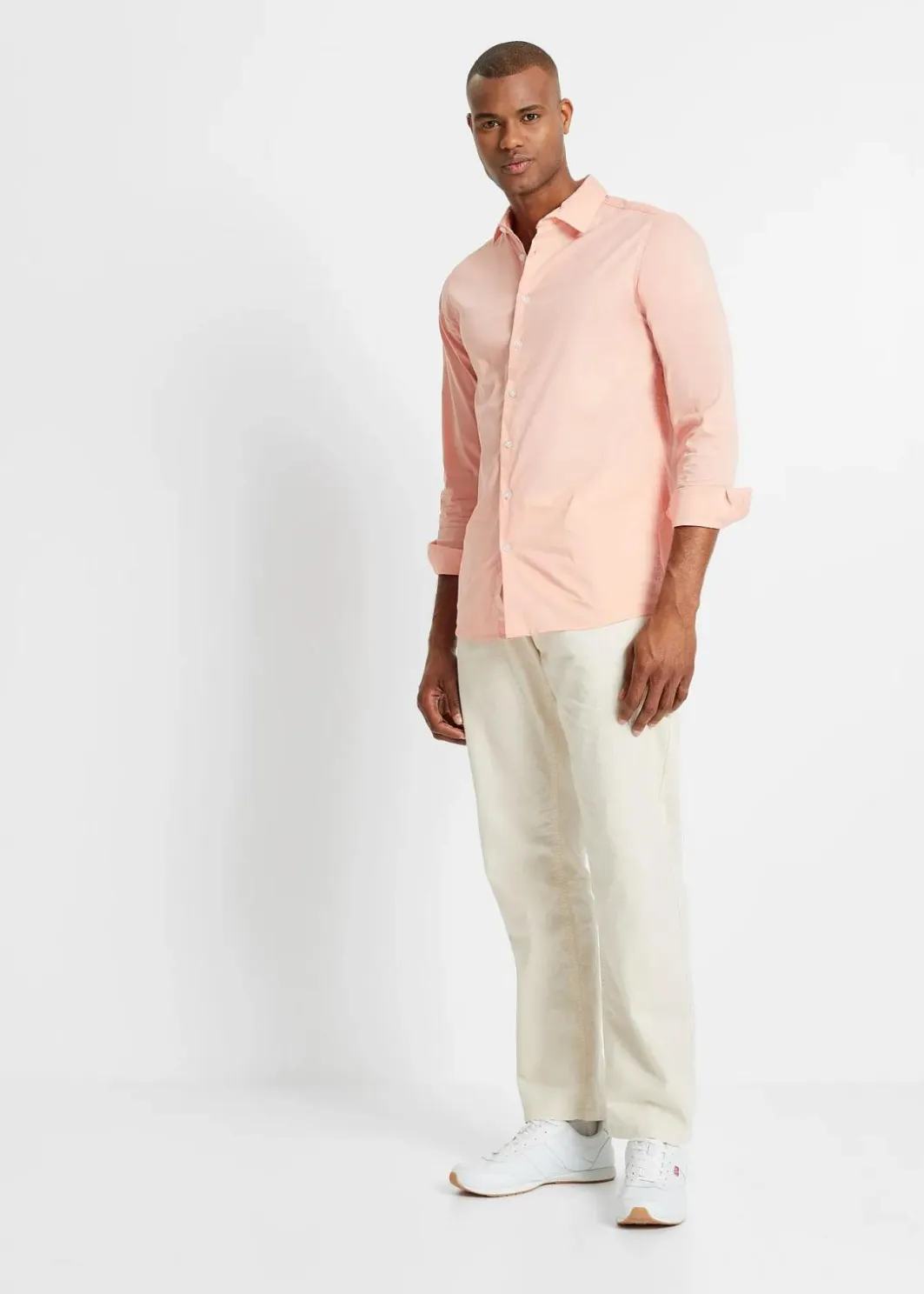 Herren bonprix Hosen|Große Größen|Relaxed Fit Schlupf-Hose aus luftigem Leinen-Mix, Straight