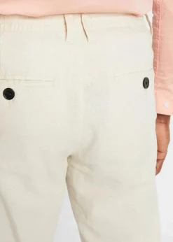Herren bonprix Hosen|Große Größen|Relaxed Fit Schlupf-Hose aus luftigem Leinen-Mix, Straight