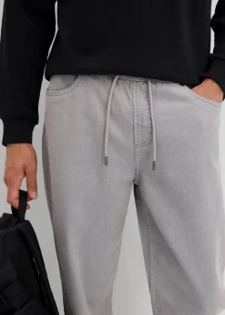 Online Relaxed Fit Schlupfhose aus reinem Baumwoll-Twill, Tapered Herren Große Größen|Hosen