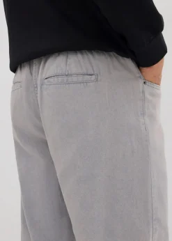 Online Relaxed Fit Schlupfhose aus reinem Baumwoll-Twill, Tapered Herren Große Größen|Hosen