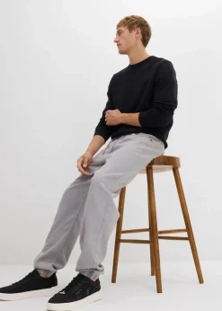 Online Relaxed Fit Schlupfhose aus reinem Baumwoll-Twill, Tapered Herren Große Größen|Hosen