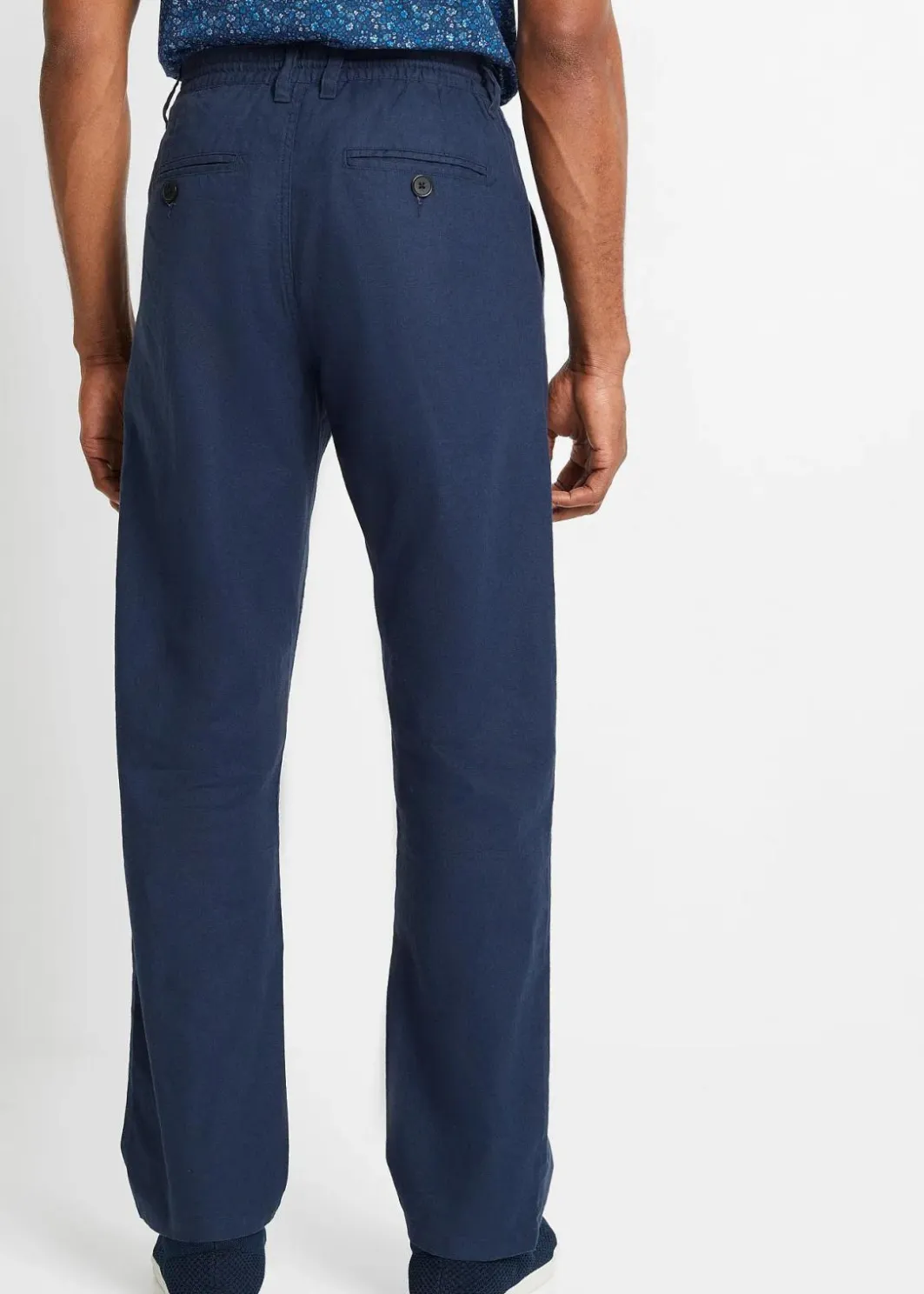 Herren bonprix Große Größen|Hosen|Relaxed Fit Schlupf-Hose aus luftigem Leinen-Mix, Straight