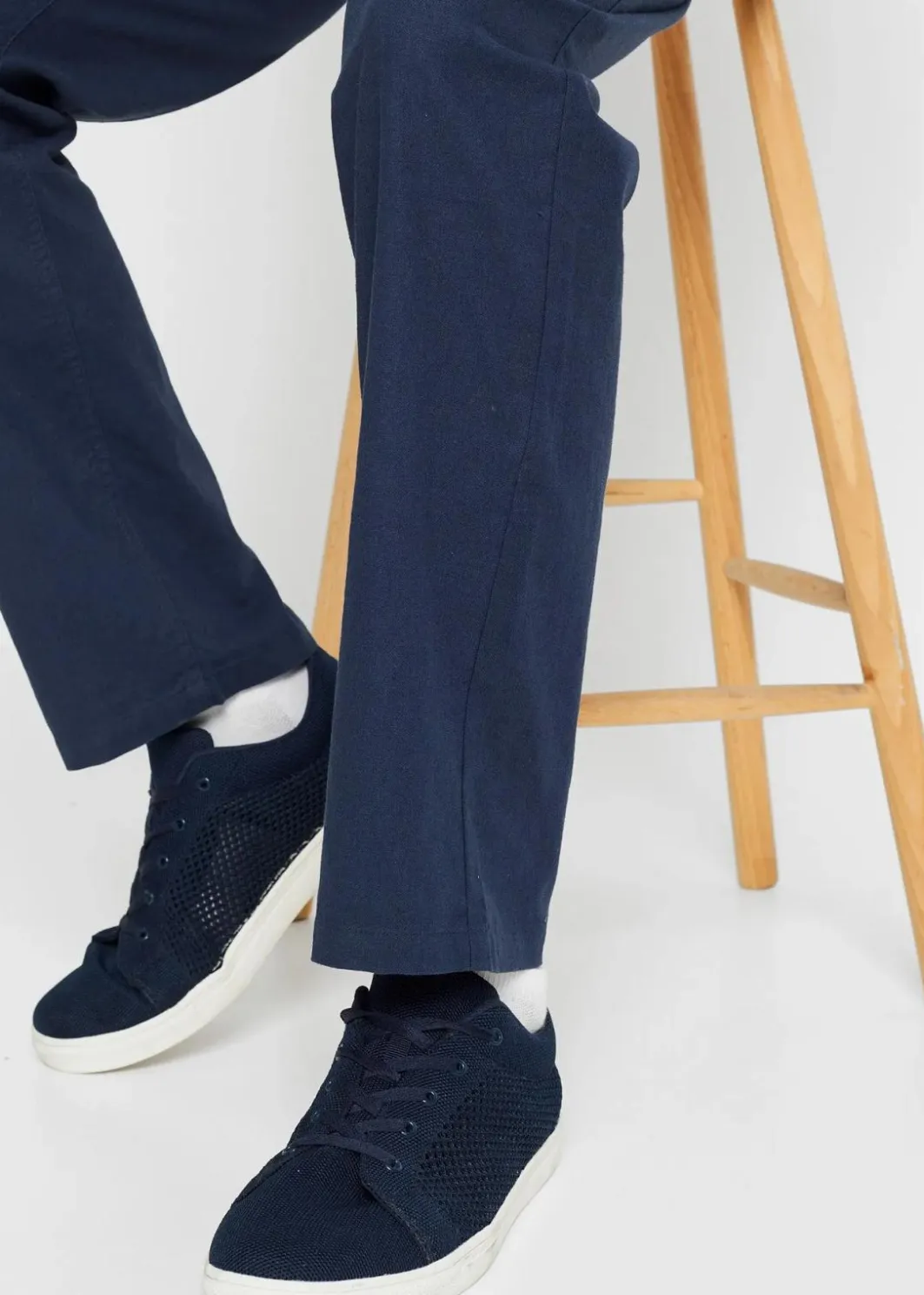 Herren bonprix Große Größen|Hosen|Relaxed Fit Schlupf-Hose aus luftigem Leinen-Mix, Straight