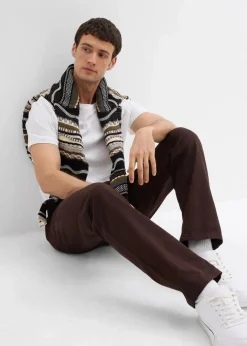 New Relaxed Fit Stretch-Chinohose mit Bio Baumwolle, Straight Herren Große Größen|Hosen