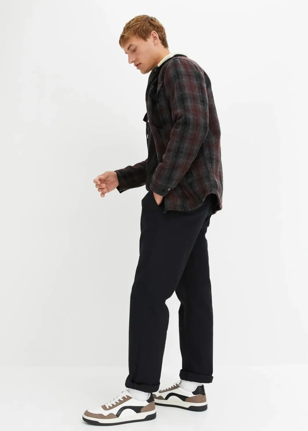 Herren bonprix Hosen|Große Größen|Relaxed Fit Stretch-Chinohose mit Bio Baumwolle, Straight