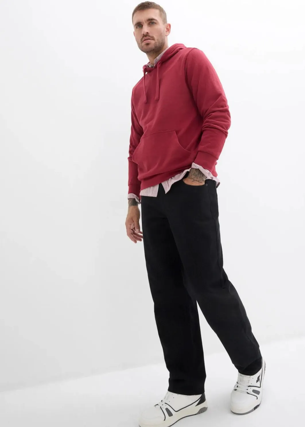 Herren bonprix Hosen|Basics|Relaxed Fit Twillhose mit Komfortbund, Straight