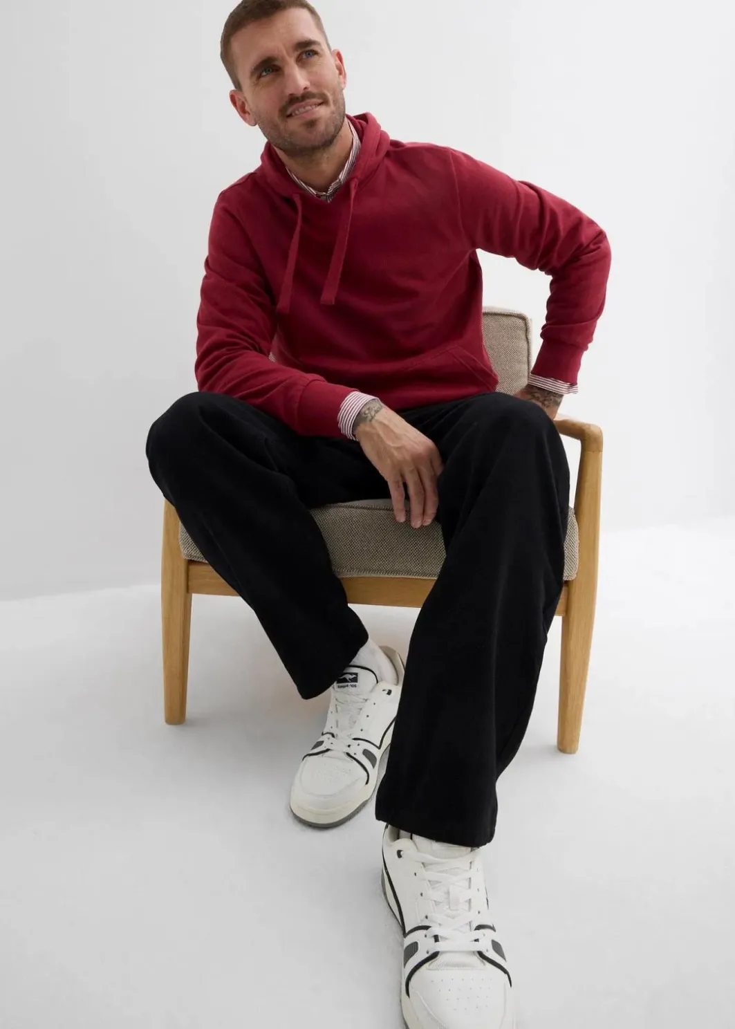 Herren bonprix Hosen|Basics|Relaxed Fit Twillhose mit Komfortbund, Straight