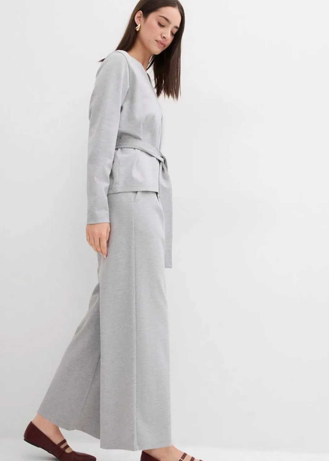 Discount Relaxte Hose mit weitem Bein aus Viskose-Mix Damen Bekleidung·Kleider|Zweiteiler & Sets