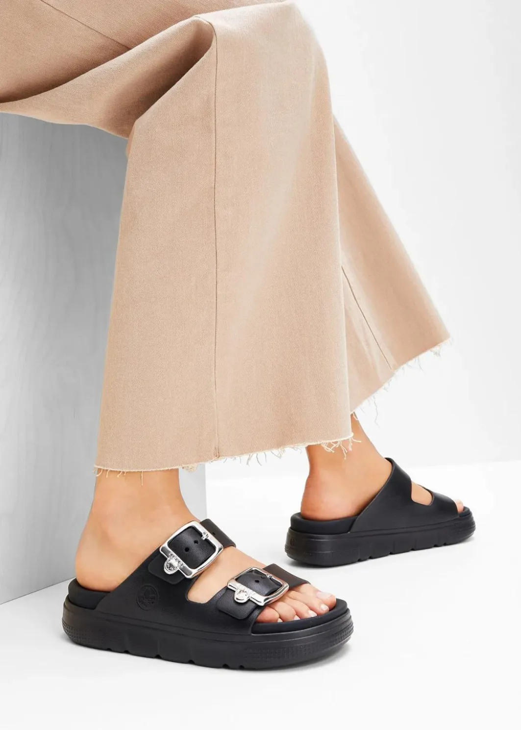Discount Komfort-Plateau-Pantoletten mit leichter Sohle Damen High Heels|Komfortschuhe