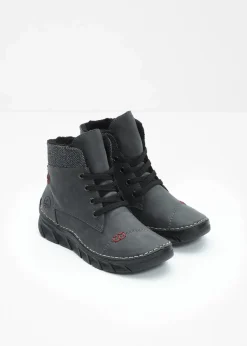 Damen Rieker Komfortschuhe|Gefütterte Winterschuhe|Schnür Boot