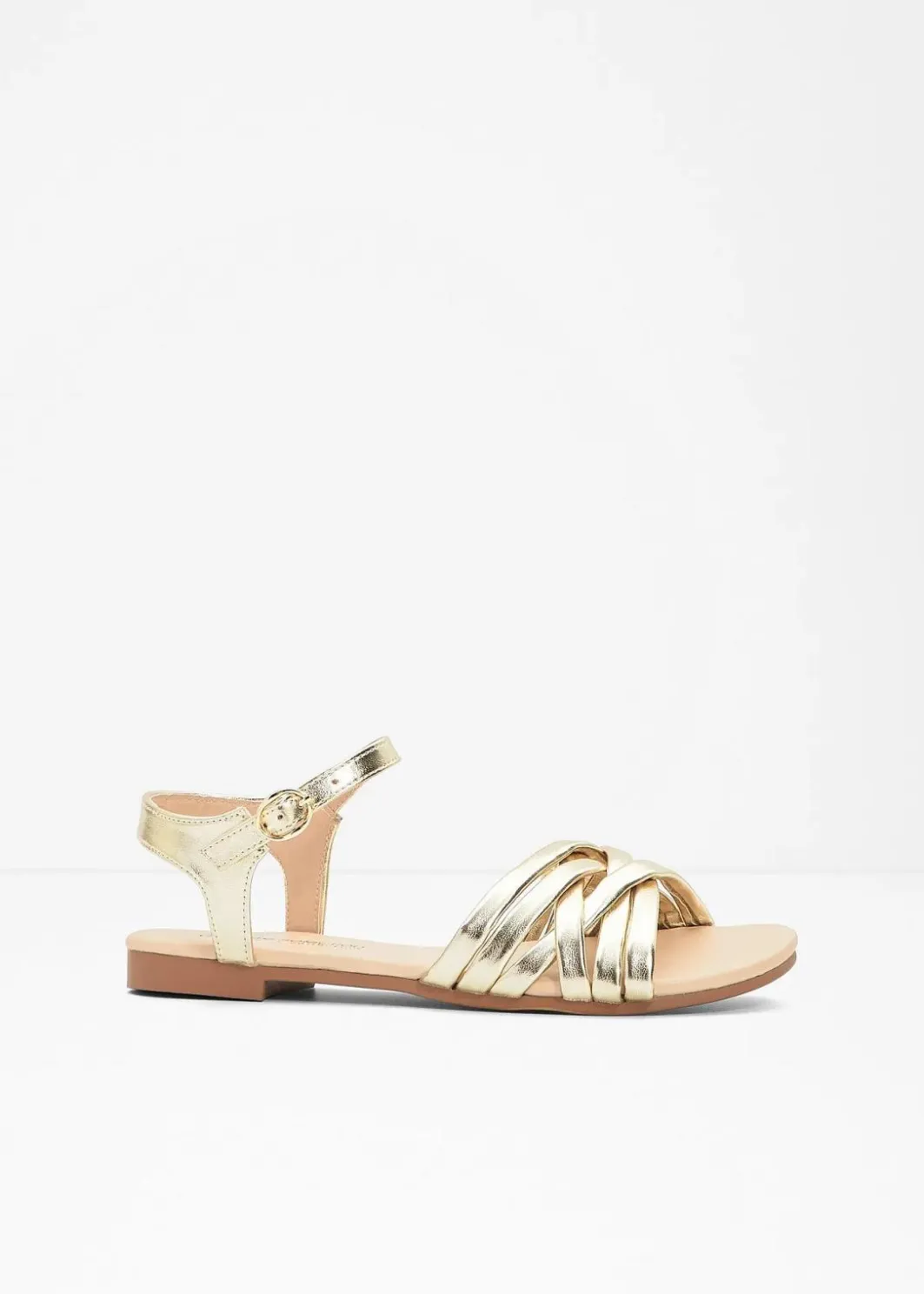 Online Riemchensandalen in Metallic-Optik Damen Sommerschuhe