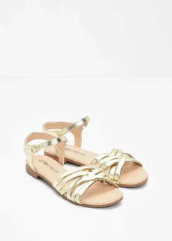 Online Riemchensandalen in Metallic-Optik Damen Sommerschuhe