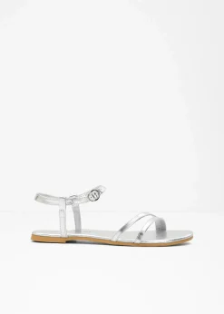 New Riemchensandalen in Metallic-Optik Damen Sommerschuhe