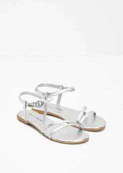 New Riemchensandalen in Metallic-Optik Damen Sommerschuhe