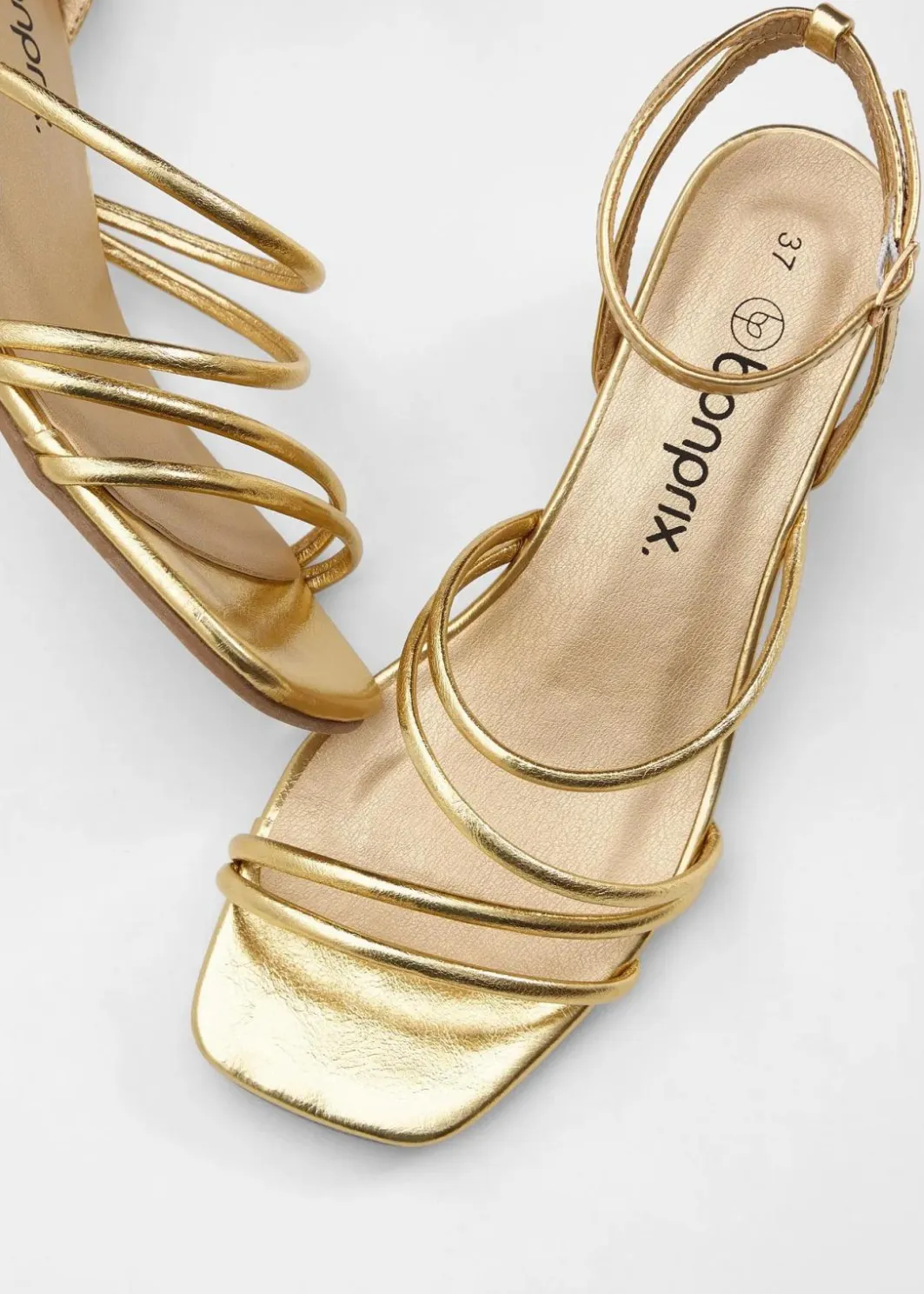 Hot Riemchensandaletten in Metallic-Optik Damen Sommerschuhe|Festliche Mode