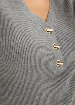 Damen bonprix Pullover & Strickjacken|Strickmode|Rippenpullover mit Viskose