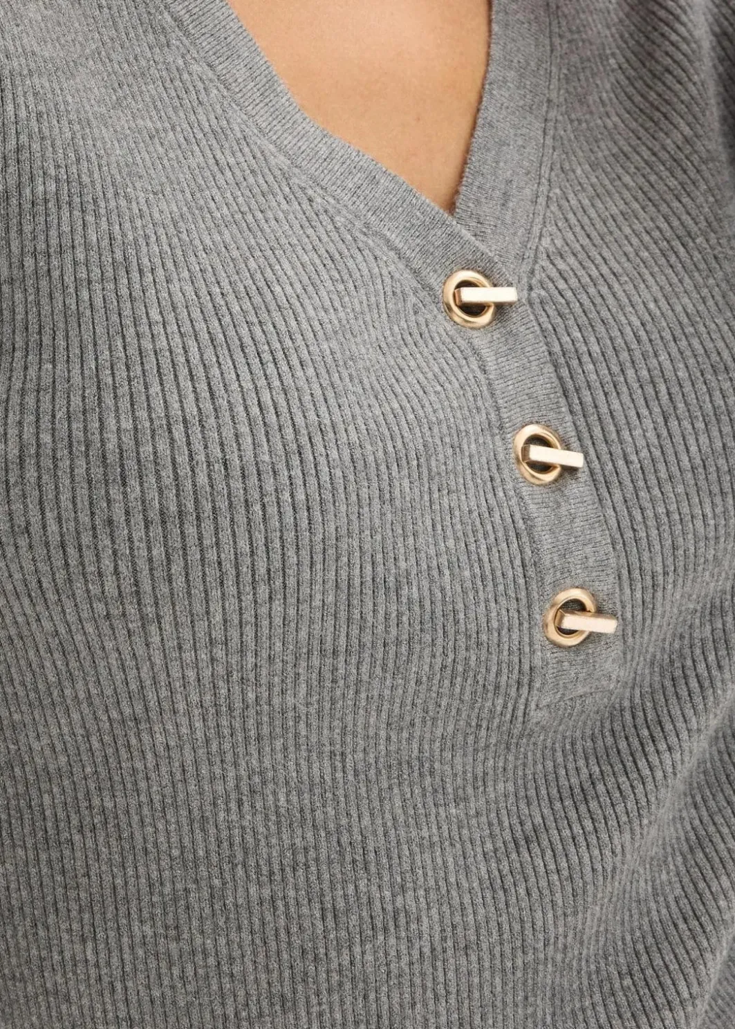 Damen bonprix Pullover & Strickjacken|Strickmode|Rippenpullover mit Viskose