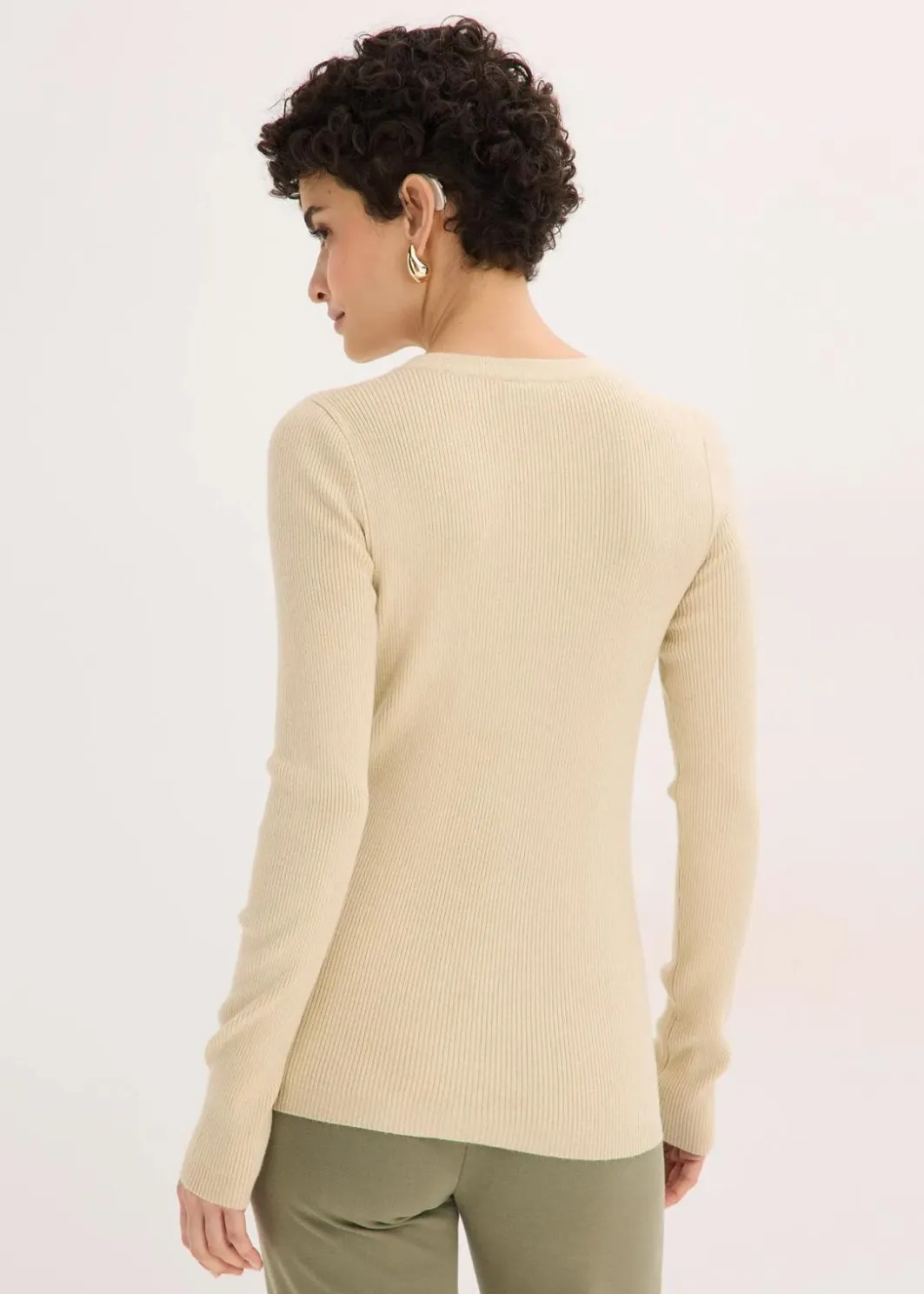 Hot Rippenpullover mit Viskose Damen Pullover & Strickjacken|Strickmode