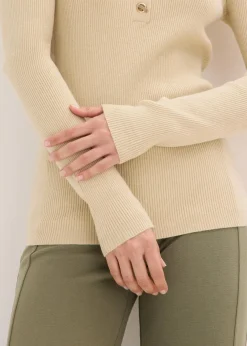 Hot Rippenpullover mit Viskose Damen Pullover & Strickjacken|Strickmode