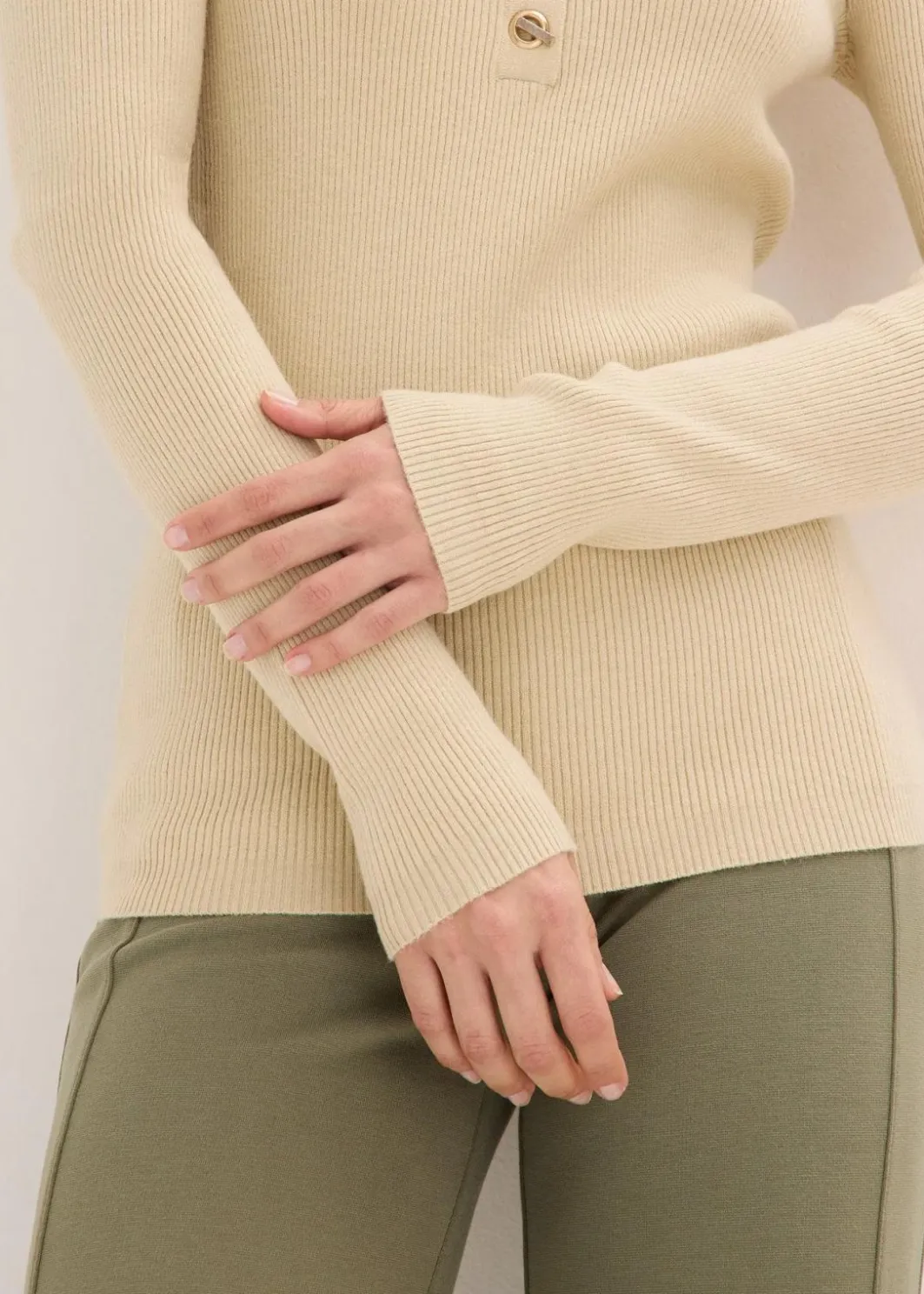 Hot Rippenpullover mit Viskose Damen Pullover & Strickjacken|Strickmode