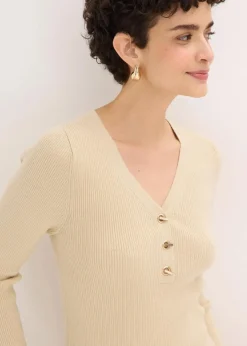 Hot Rippenpullover mit Viskose Damen Pullover & Strickjacken|Strickmode