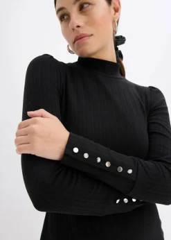 Damen bonprix Bekleidung·Pullover & Strickjacken|Kleider|Ripp-Jerseykleid aus Viskose-mix