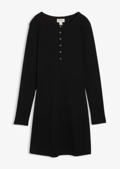 Best Rippkleid aus elastischem Baumwoll-Mix Damen Kleider|Nachhaltigere Materialien