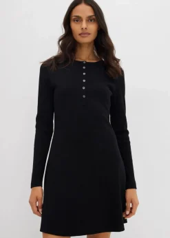 Best Rippkleid aus elastischem Baumwoll-Mix Damen Kleider|Nachhaltigere Materialien