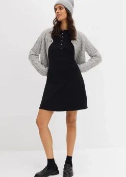 Best Rippkleid aus elastischem Baumwoll-Mix Damen Kleider|Nachhaltigere Materialien