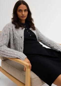 Best Rippkleid aus elastischem Baumwoll-Mix Damen Kleider|Nachhaltigere Materialien