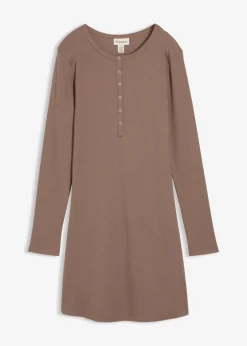 Online Rippkleid aus elastischem Baumwoll-Mix Damen Nachhaltigere Materialien|Kleider