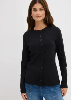 Outlet Ripp-Langarmshirt aus reiner Baumwolle Damen Bekleidung·Röcke|Basics