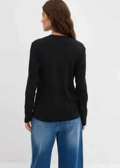 Outlet Ripp-Langarmshirt aus reiner Baumwolle Damen Bekleidung·Röcke|Basics