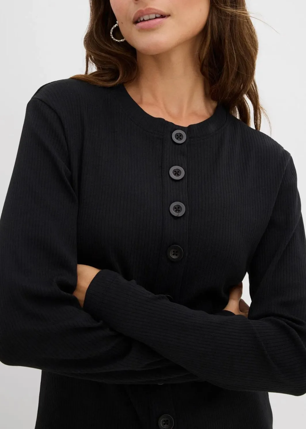 Outlet Ripp-Langarmshirt aus reiner Baumwolle Damen Bekleidung·Röcke|Basics