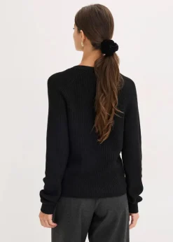 Clearance Ripp-Pullover aus fließendem Viskose-Mix Damen Pullover & Strickjacken|Strickmode