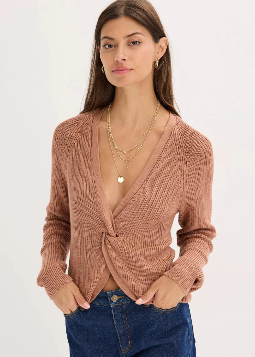 Damen bonprix Bekleidung·Umstandsmode|Bekleidung·Jeans|Ripp-Pullover aus fließendem Viskose-Mix