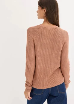 Damen bonprix Bekleidung·Umstandsmode|Bekleidung·Jeans|Ripp-Pullover aus fließendem Viskose-Mix