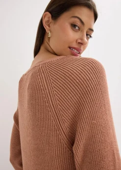Damen bonprix Bekleidung·Umstandsmode|Bekleidung·Jeans|Ripp-Pullover aus fließendem Viskose-Mix