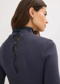 Ripp-Pullover aus fließendem Viskose-Mix Damen Bekleidung·Umstandsmode|Strickmode
