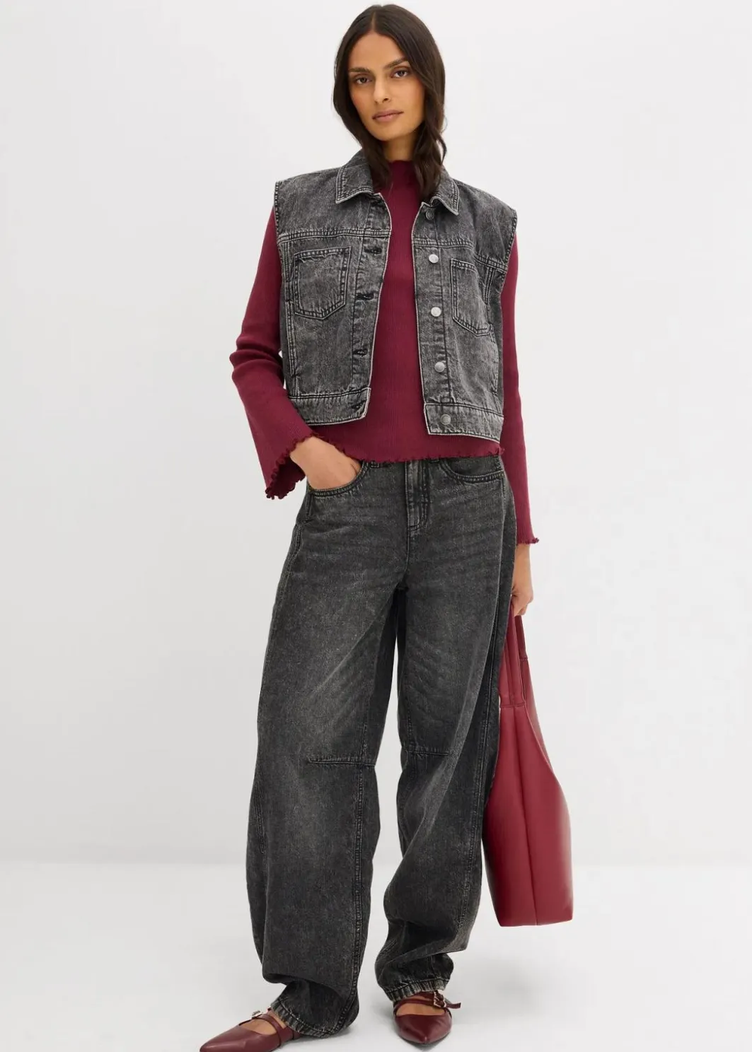 Damen bonprix Shirts & Tops|Rippshirt aus reiner Baumwolle