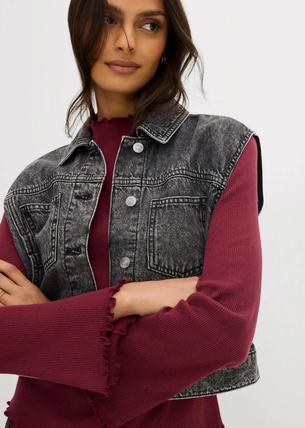 Damen bonprix Shirts & Tops|Rippshirt aus reiner Baumwolle