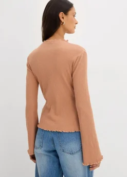 Best Rippshirt aus reiner Baumwolle Damen Shirts & Tops