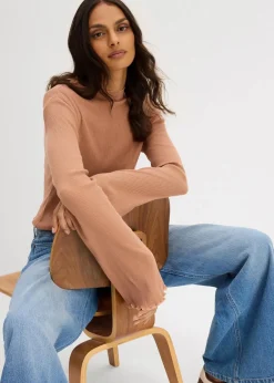 Best Rippshirt aus reiner Baumwolle Damen Shirts & Tops
