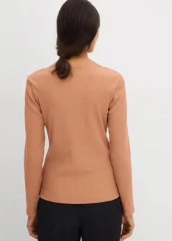 Damen bonprix Nachhaltigere Materialien|Rippshirt aus reiner Bio-Baumwolle